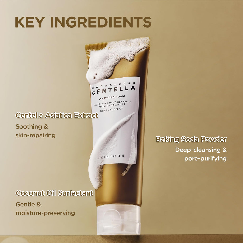 SKIN1004 Madagascar Centella Ampoule Foam Cleanser | Gentle Hydrating Face Wash, 125 ml