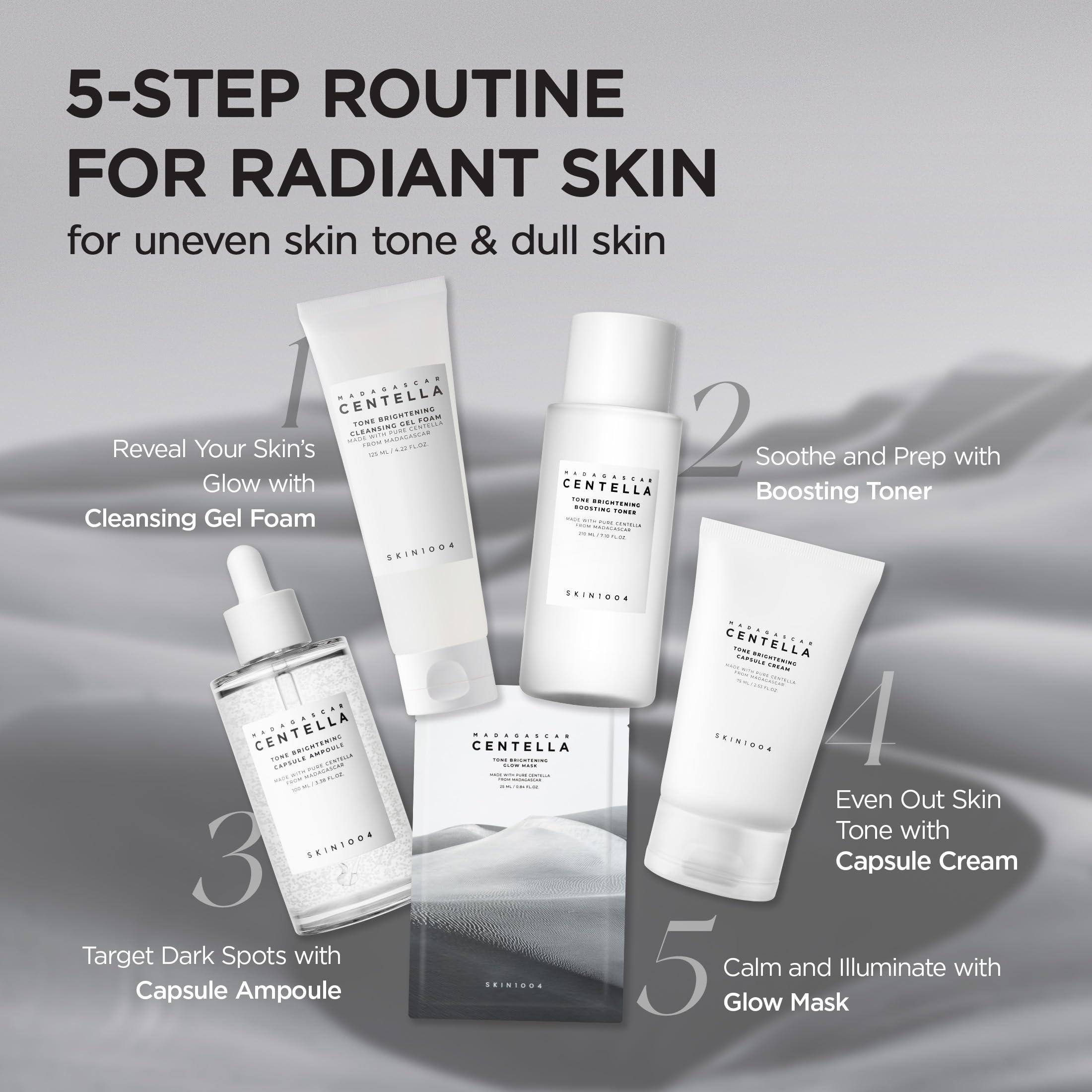 SKIN1004 Madagascar Centella Tone Brightening Capsule Ampoule | Calming Moisturizing Brightening | Sensitive Skin