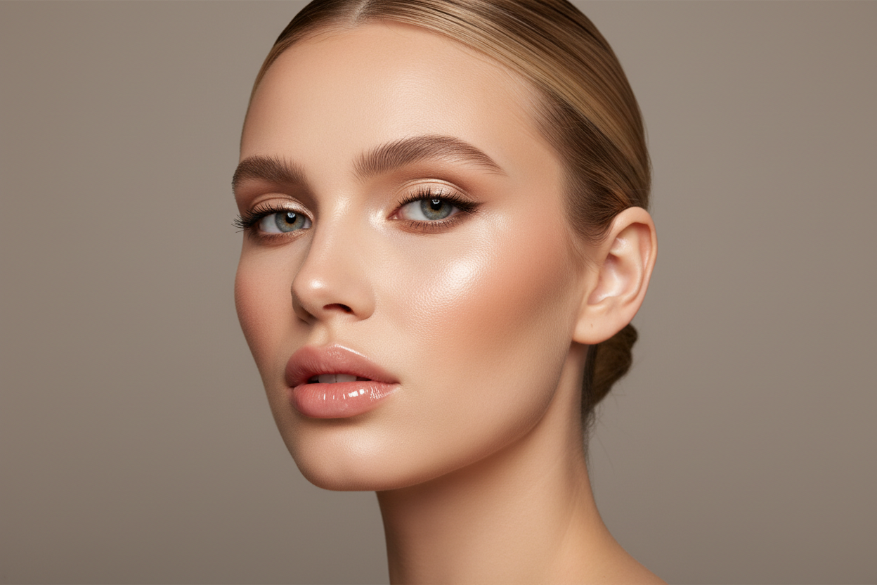 GENERATE A WHITE WOMAN WITH LIP GLOSS